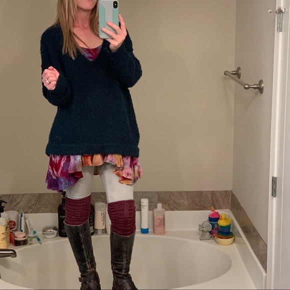 Voile and Lace Trapeze Slip Tie Dye Mini Dress - Picture 8 of 8